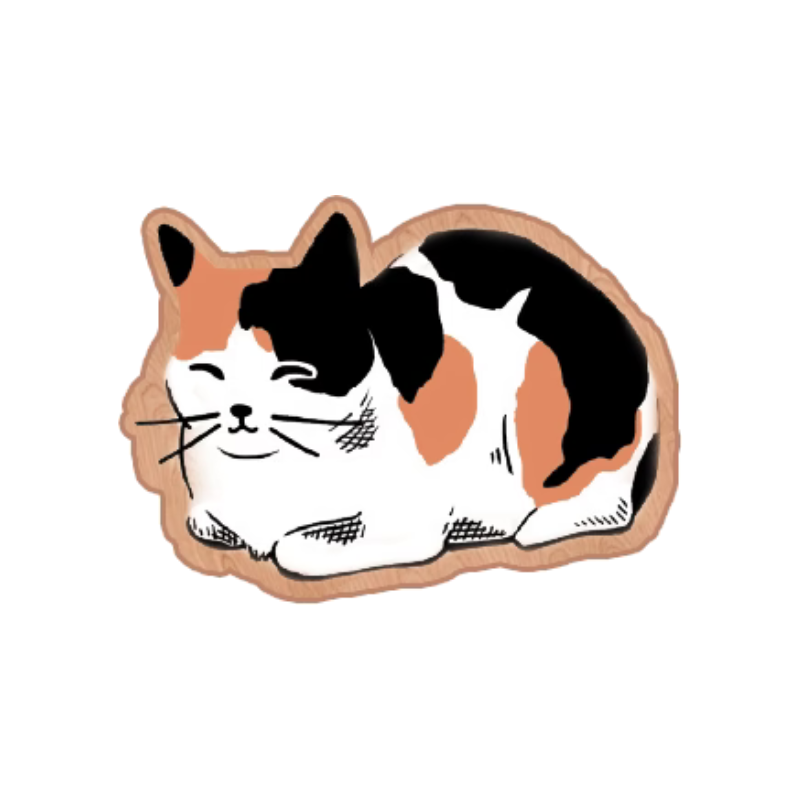 Wooden Pin: Loaf Cat