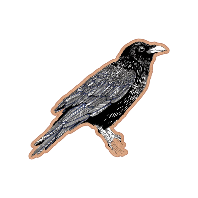 Wooden Pin: Raven