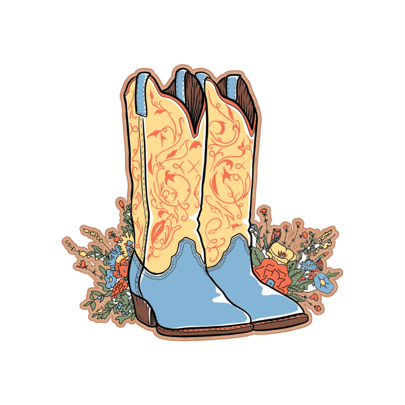 Wooden Pin: Cowboy Boots
