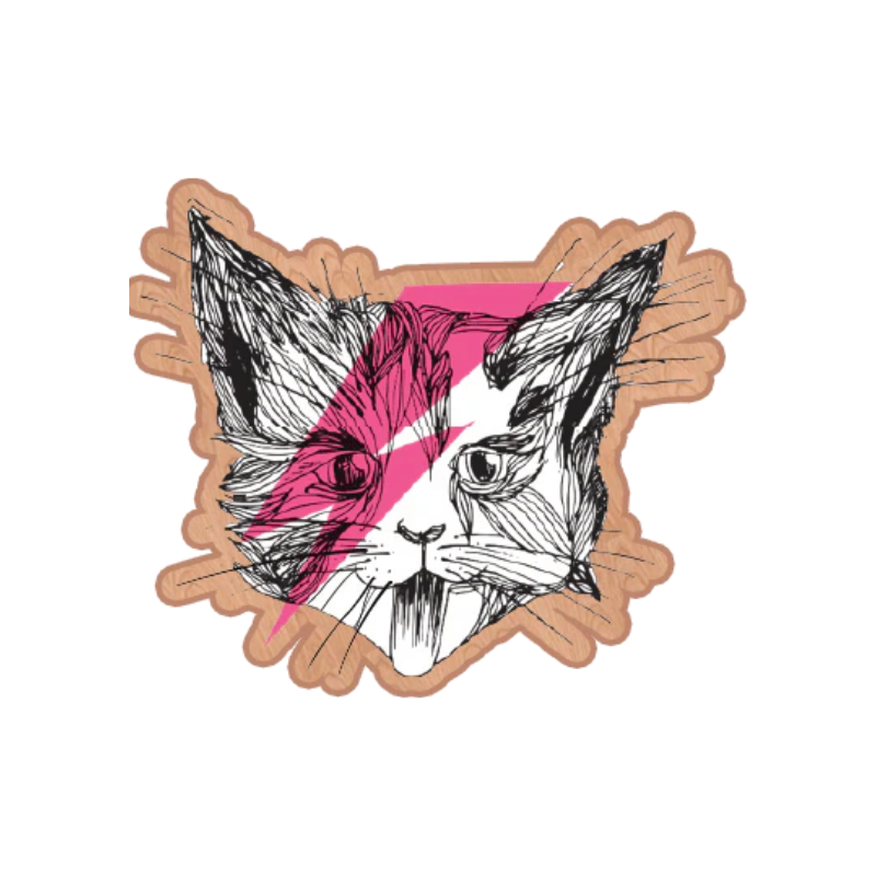 Wooden Pin: Ziggy Star Cat