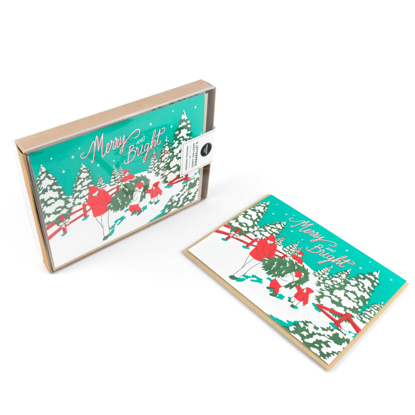 Card: Vintage Merry & Bright Christmas Tree - Christmas Card
