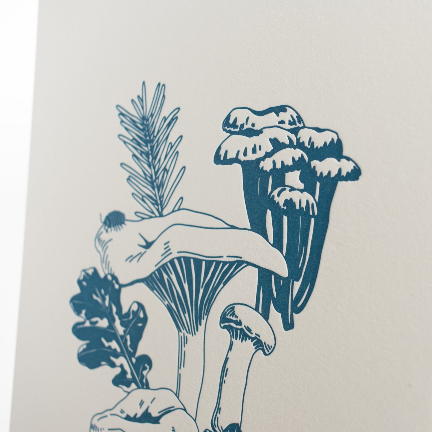 Art Print: Chanterelle Mushrooms Letterpress Art Print
