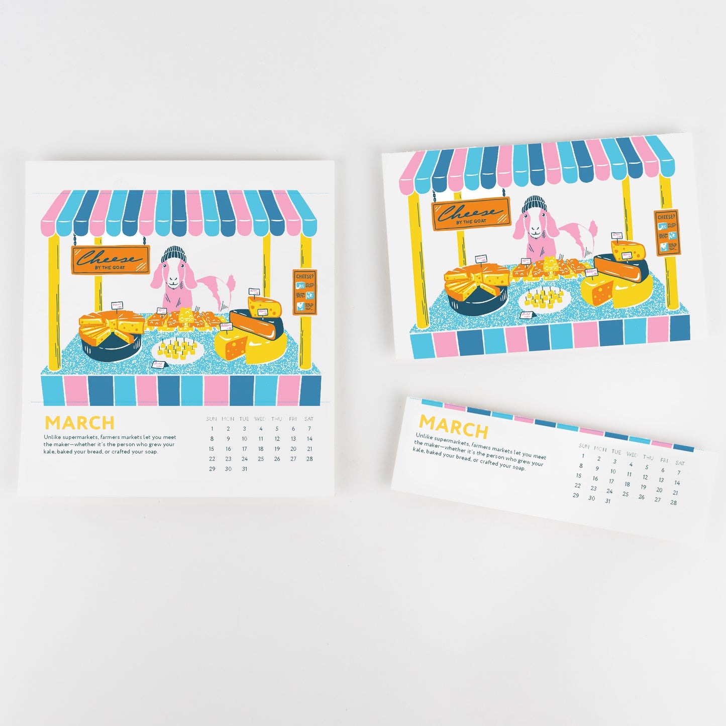 Letterpress Postcard Set - Market Days
