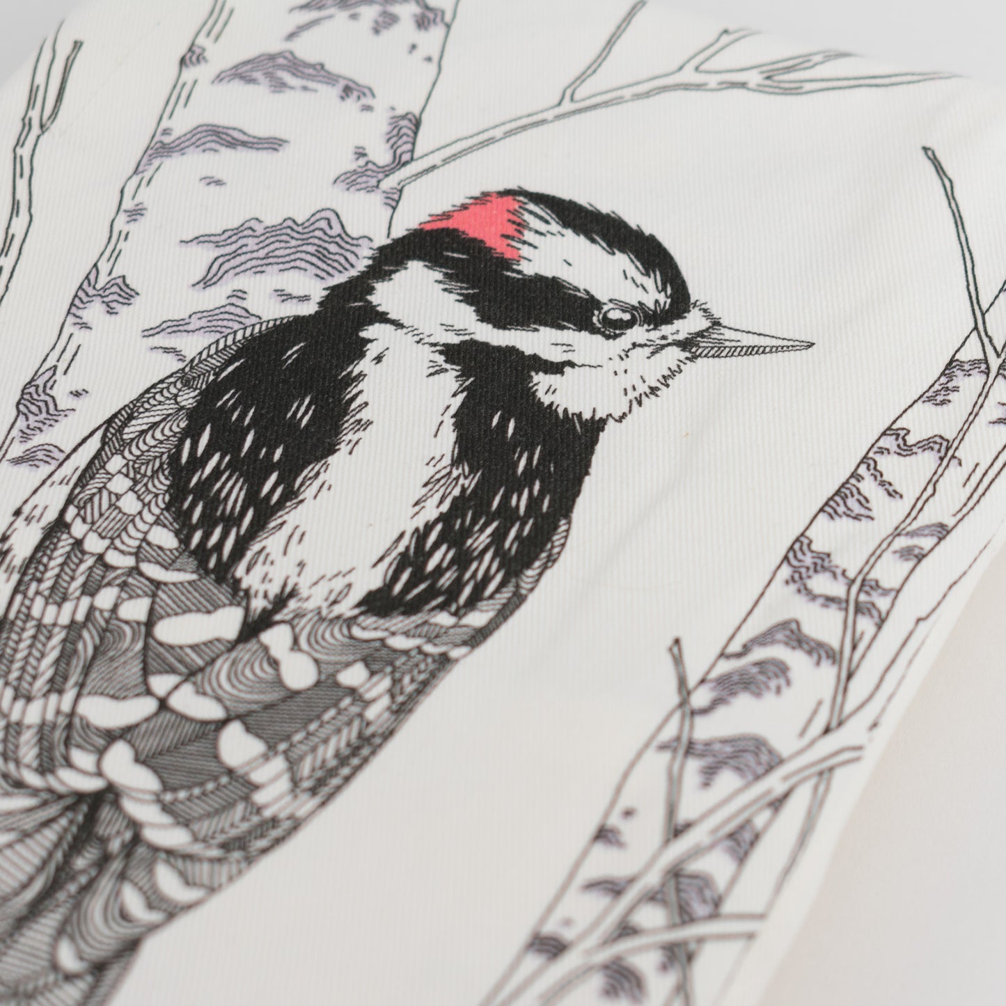 Tea Towel: Down Woodpecker