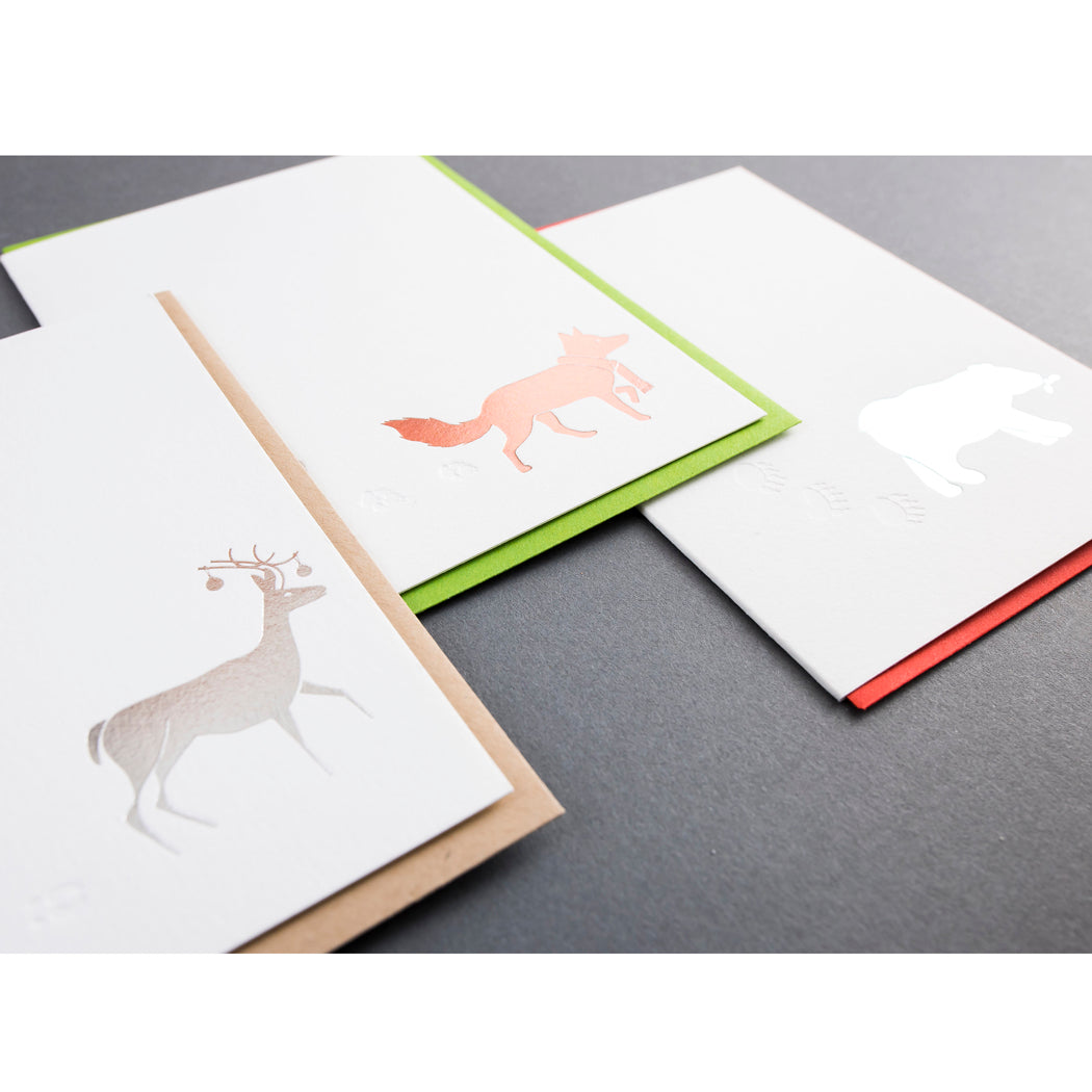 Card: Snow Tracks Deer