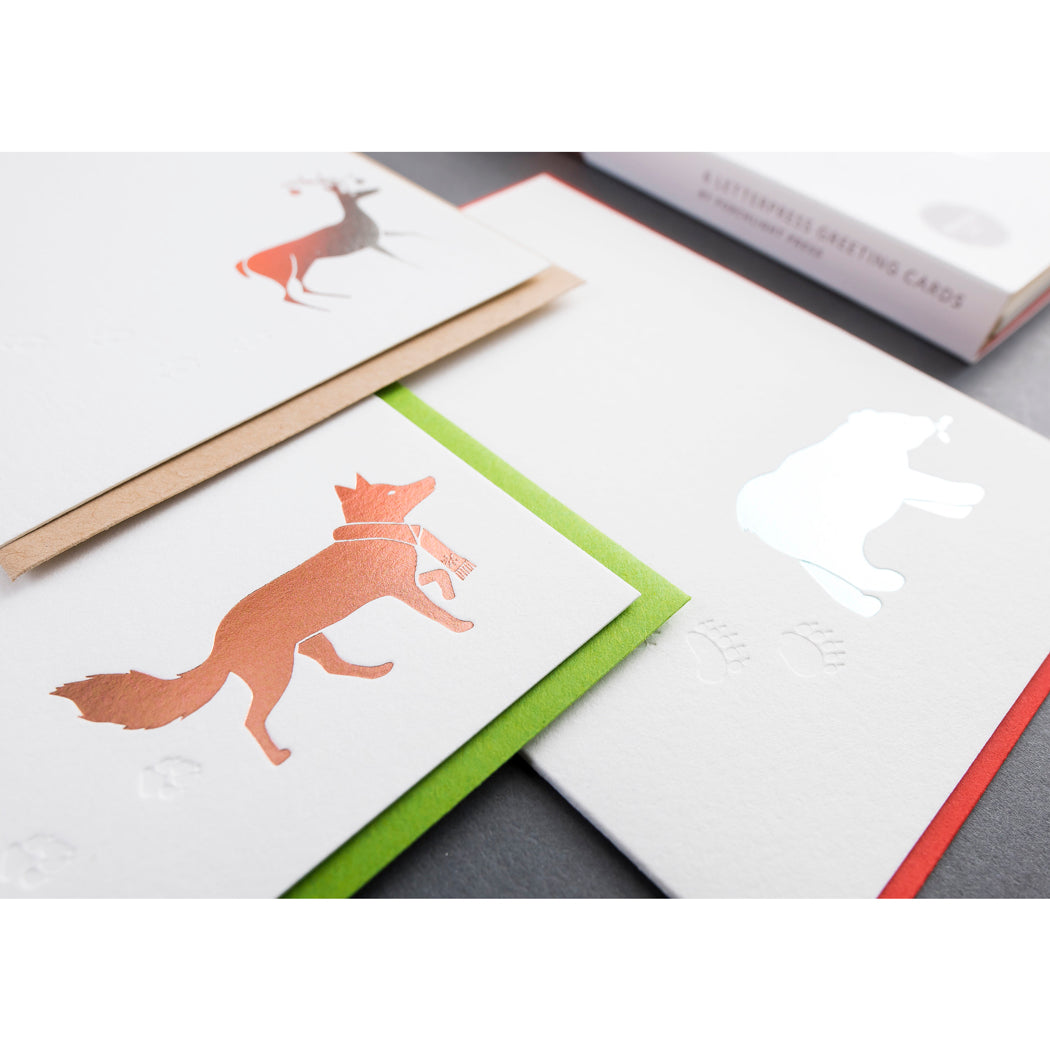 Card: Snow Tracks Fox