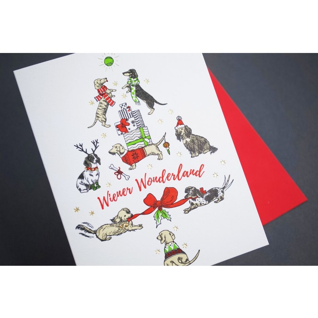 Card: Wiener Dog Christmas Tree