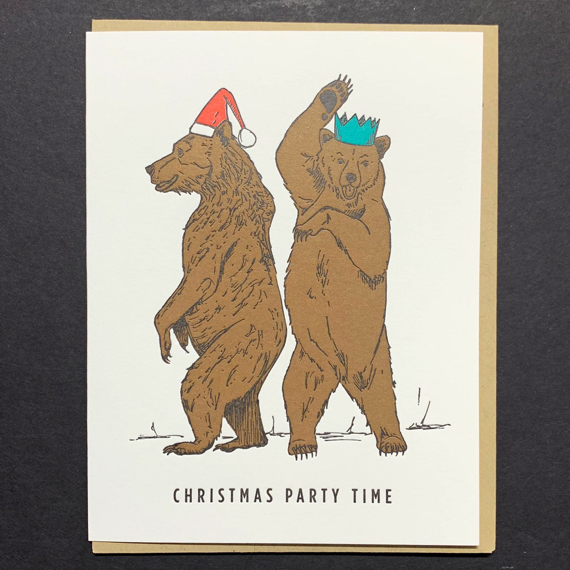 Card: Holiday Grizzly Bears