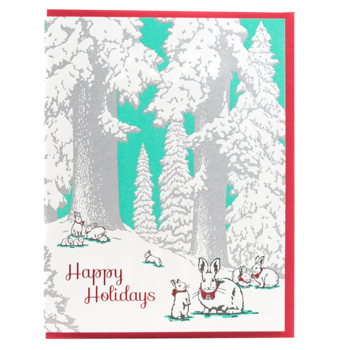 Card: Happy Holidays Bunnies