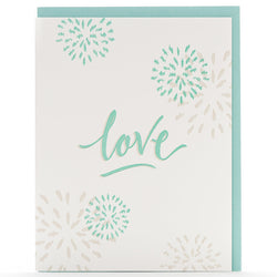 Card: Love Fireworks Calligraphy