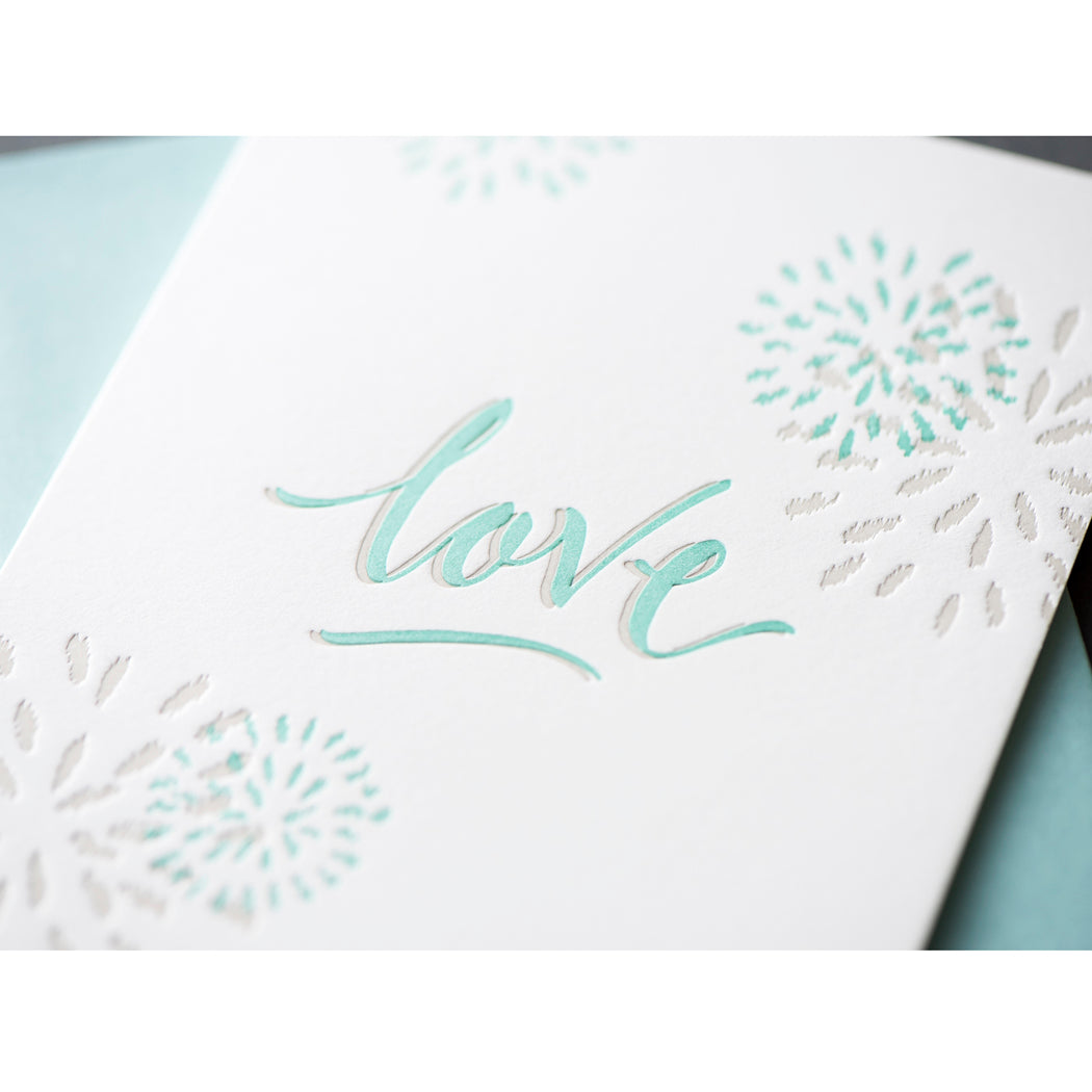 Card: Love Fireworks Calligraphy