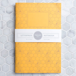 Notebook: Geometric Series I - Honeycomb I Matte Letterpress Large Notebook