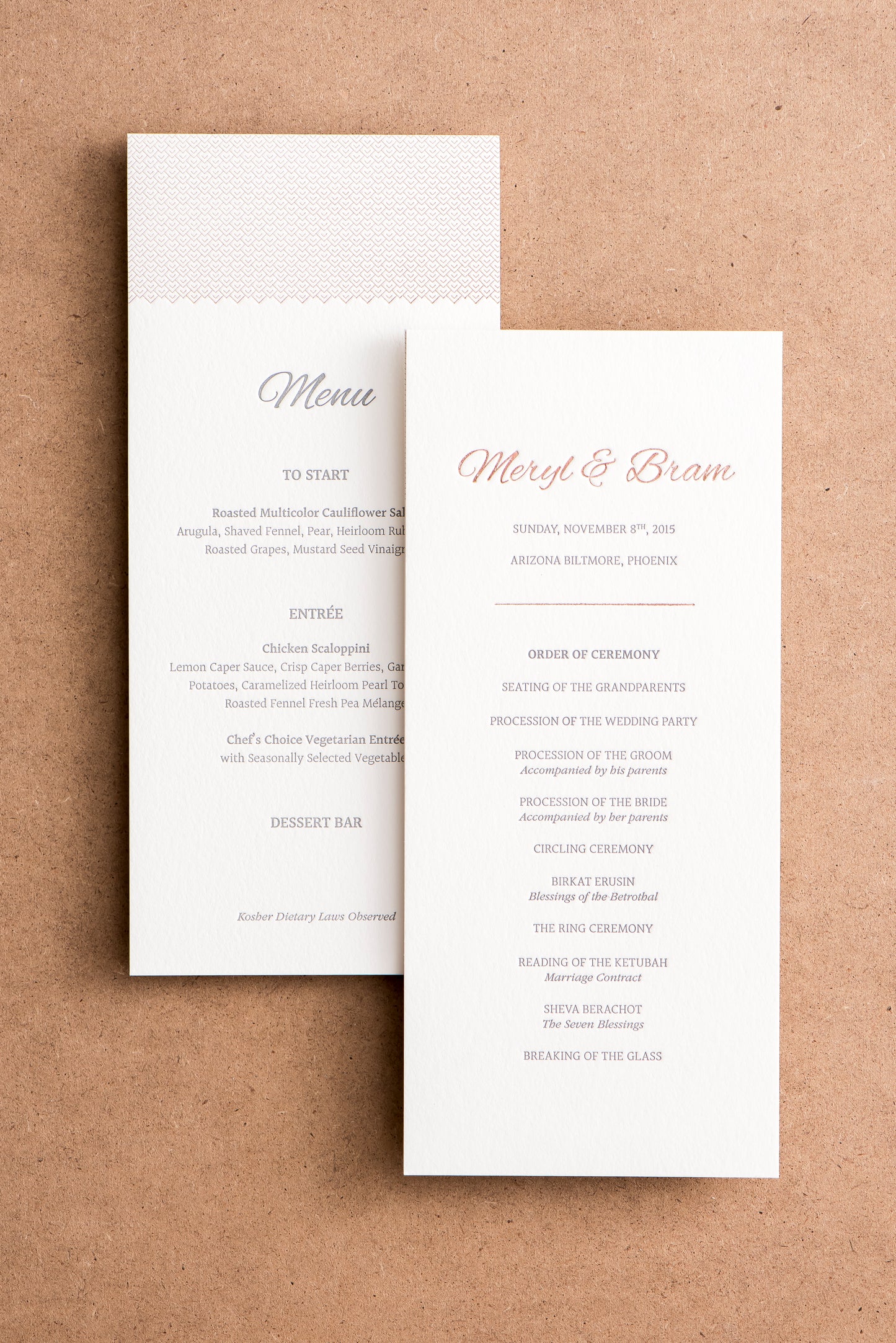 Porchlight Press Letterpress Wedding Invitation