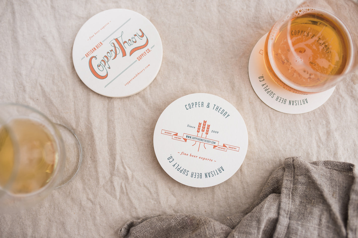 Porchlight Press Copper Theory Letterpress Coaster