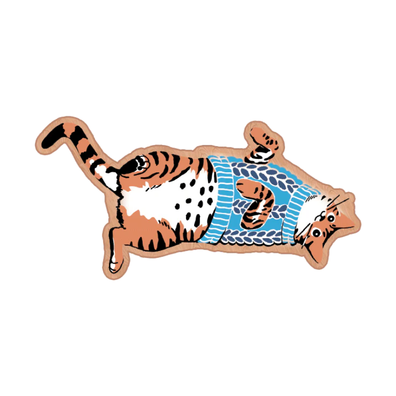 Wooden Pin: Belly Cat
