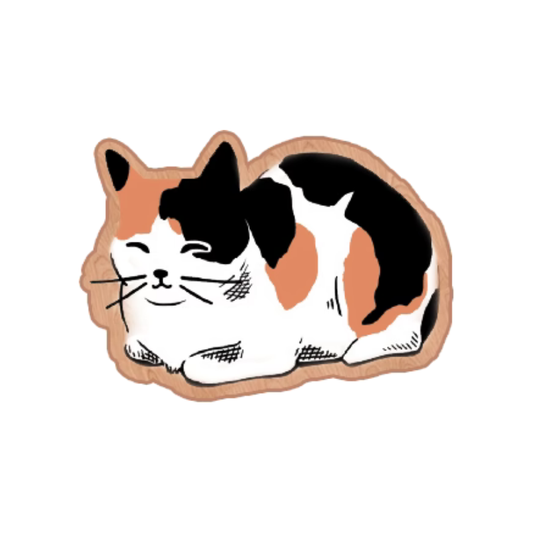 Wooden Pin: Loaf Cat