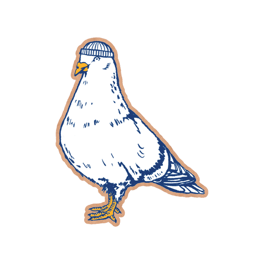 Wooden Pin: Cool Pigeon