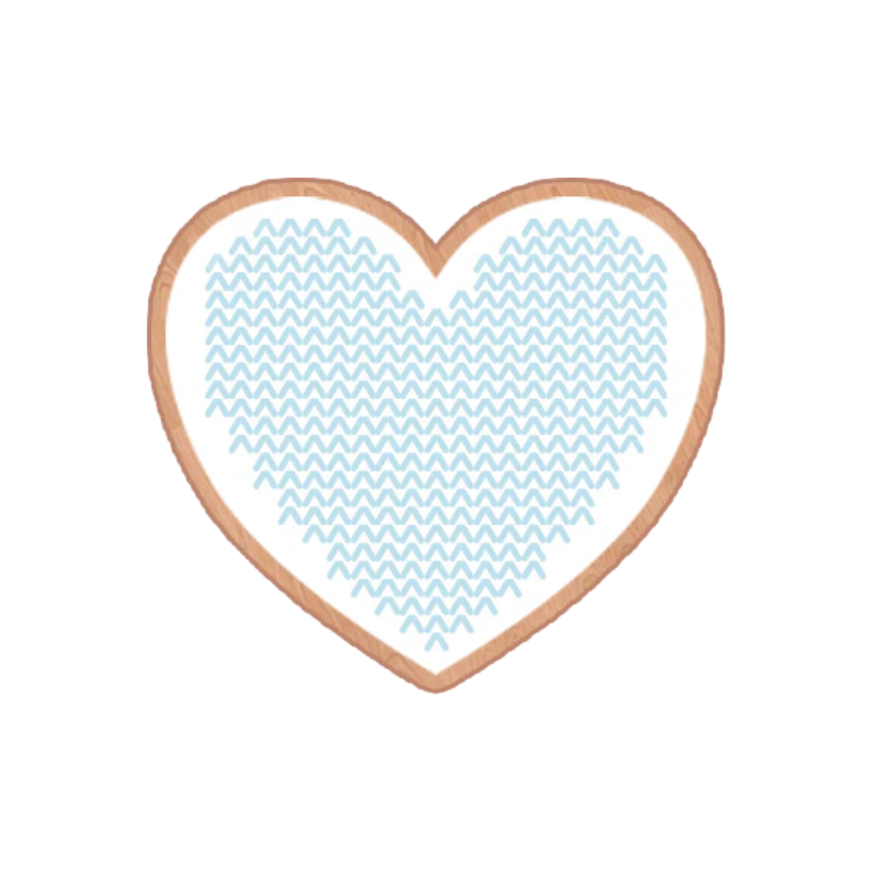 Wooden Pin: Knitted Heart
