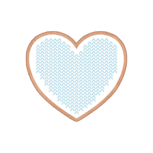 Wooden Pin: Knitted Heart