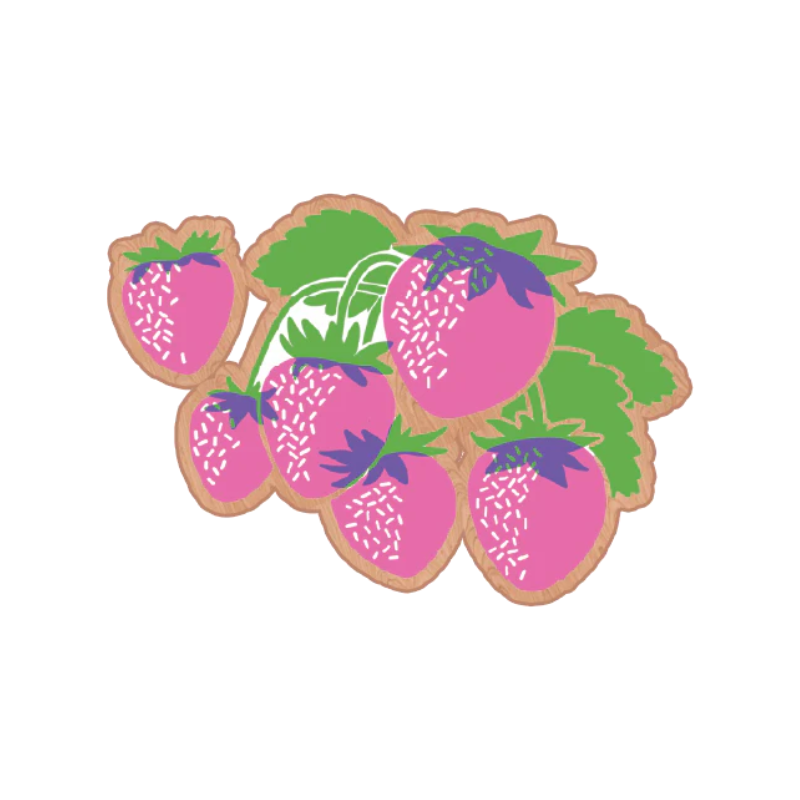 Wooden Pin: Strawberries