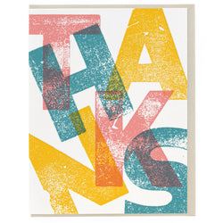 Card: Thanks Wood Type