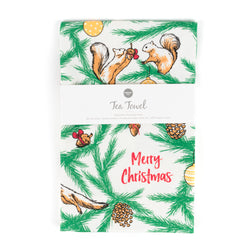 Tea Towel: Squirrel Christmas