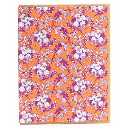 Card: Saskatoon Berry Colourful Pattern Greeting Card - Foraging Series