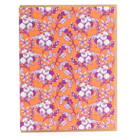 Card: Saskatoon Berry Colourful Pattern Greeting Card - Foraging Series