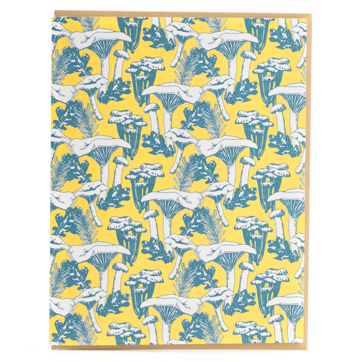 Card: Chanterelle Mushroom Colourful Pattern Greeting Card - Foraging Series