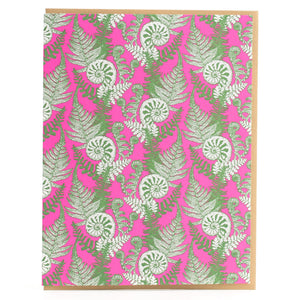 Card: Fiddlestick Fern Colourful Pattern Greeting Card - Foraging Series