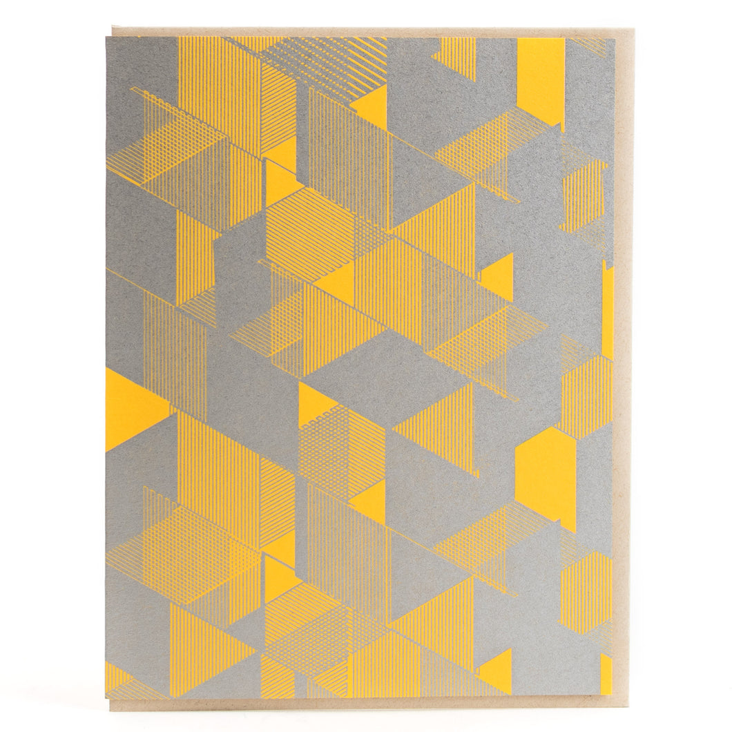 Geometric Cubes Greeting Card
