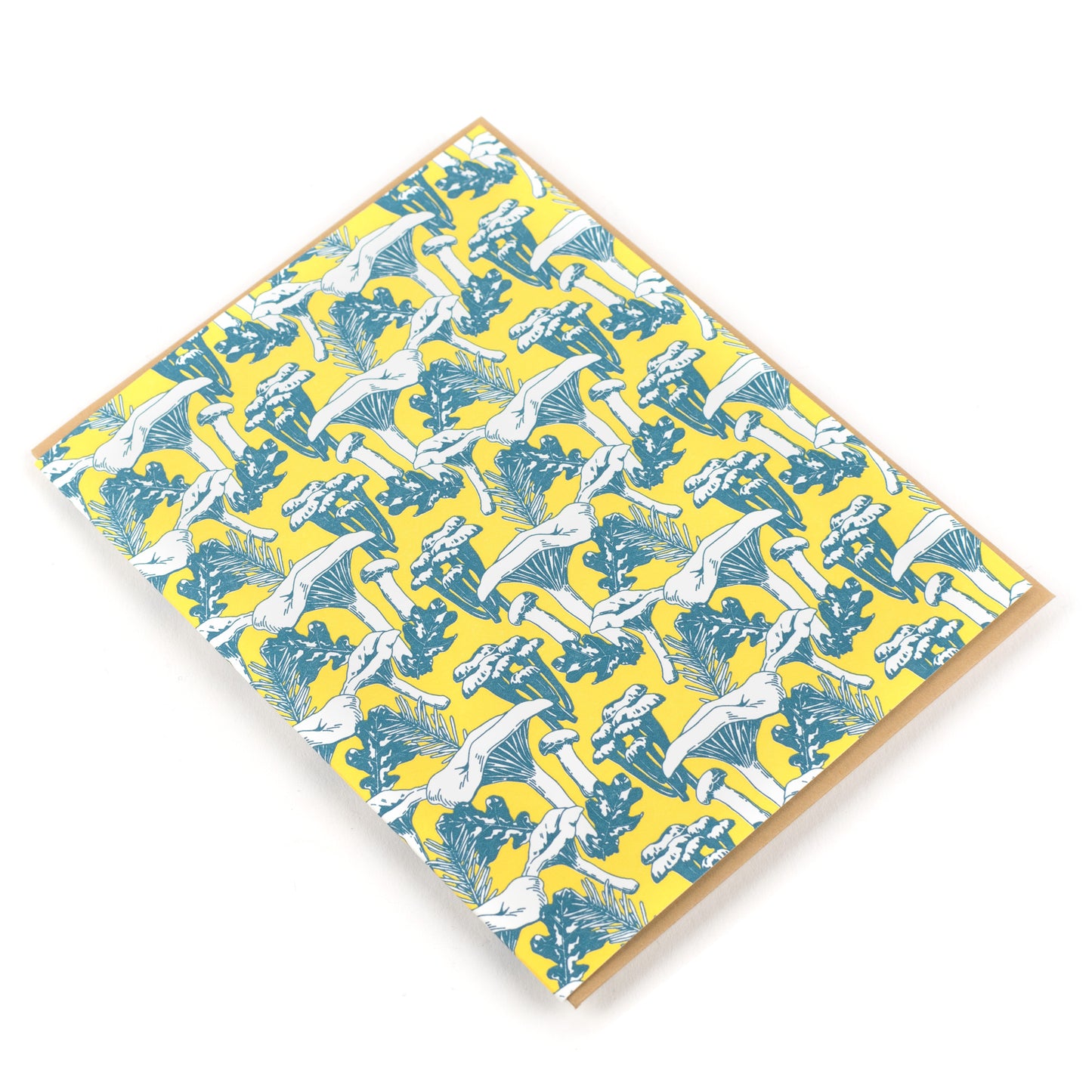 Card: Chanterelle Mushroom Colourful Pattern Greeting Card - Foraging Series