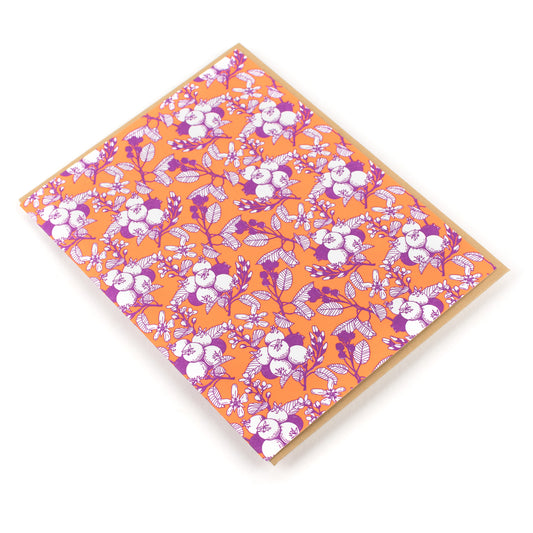 Card: Saskatoon Berry Colourful Pattern Greeting Card - Foraging Series