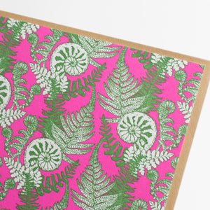Card: Fiddlestick Fern Colourful Pattern Greeting Card - Foraging Series