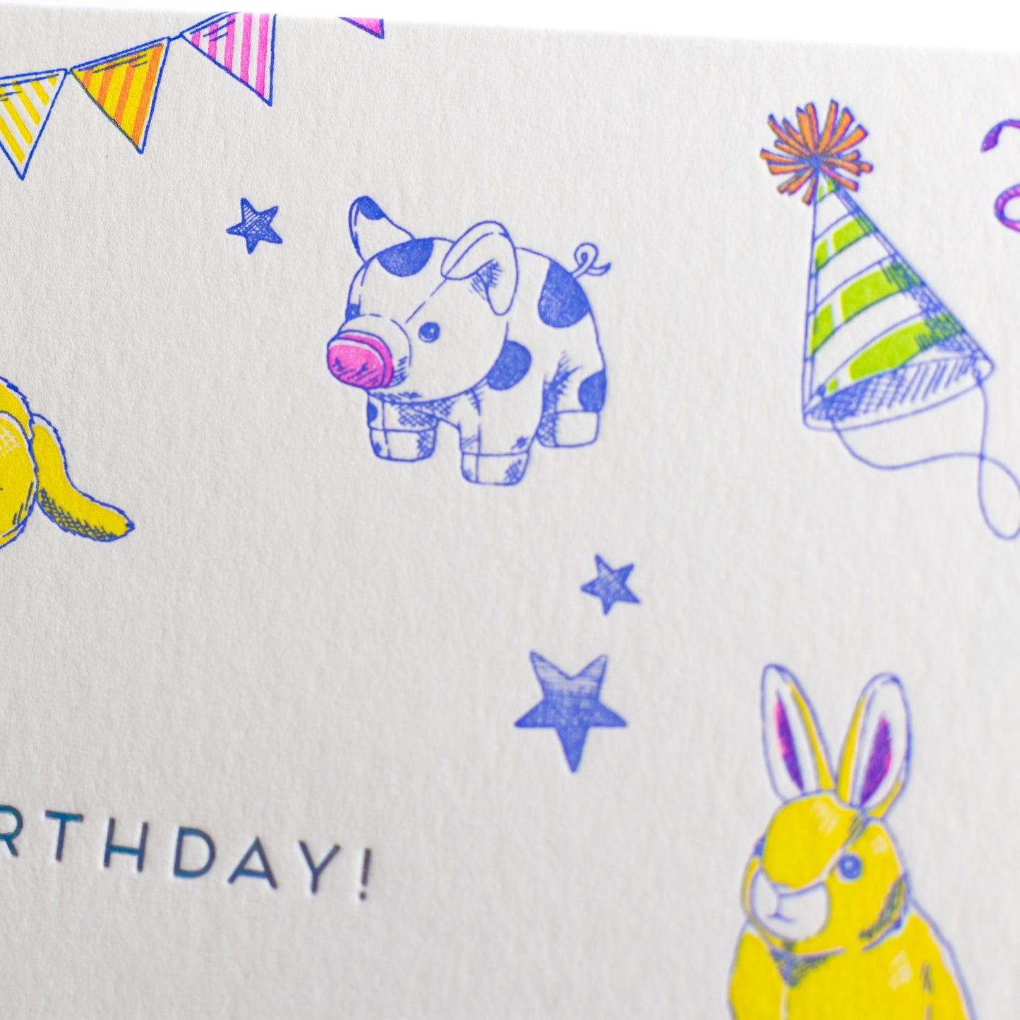Card: Letterpress Birthday Card - Kids Happy Birthday