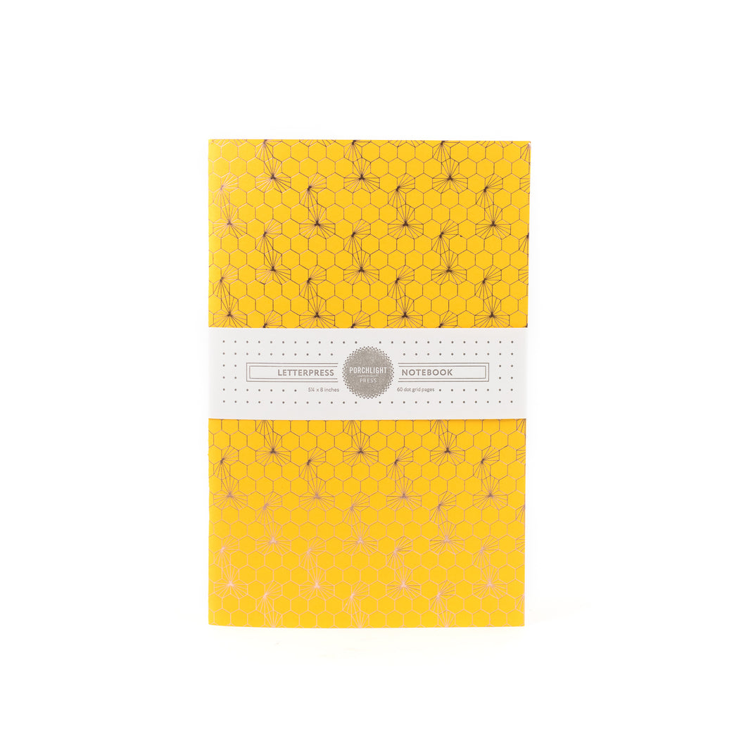 Notebook: Geometric Series II - Honeycomb II Foil Letterpress Large Notebook