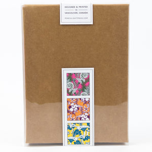 Foraging Colourful Pattern Greeting Cards Assorted Set of 6
