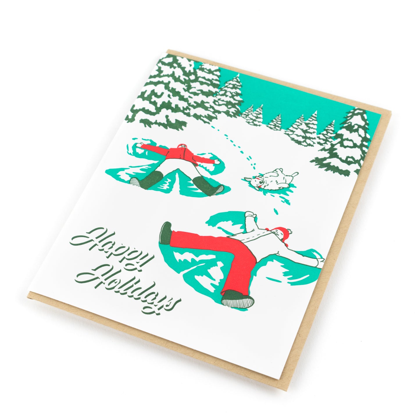 Card: Vintage Snow Angels Holiday Greeting Card