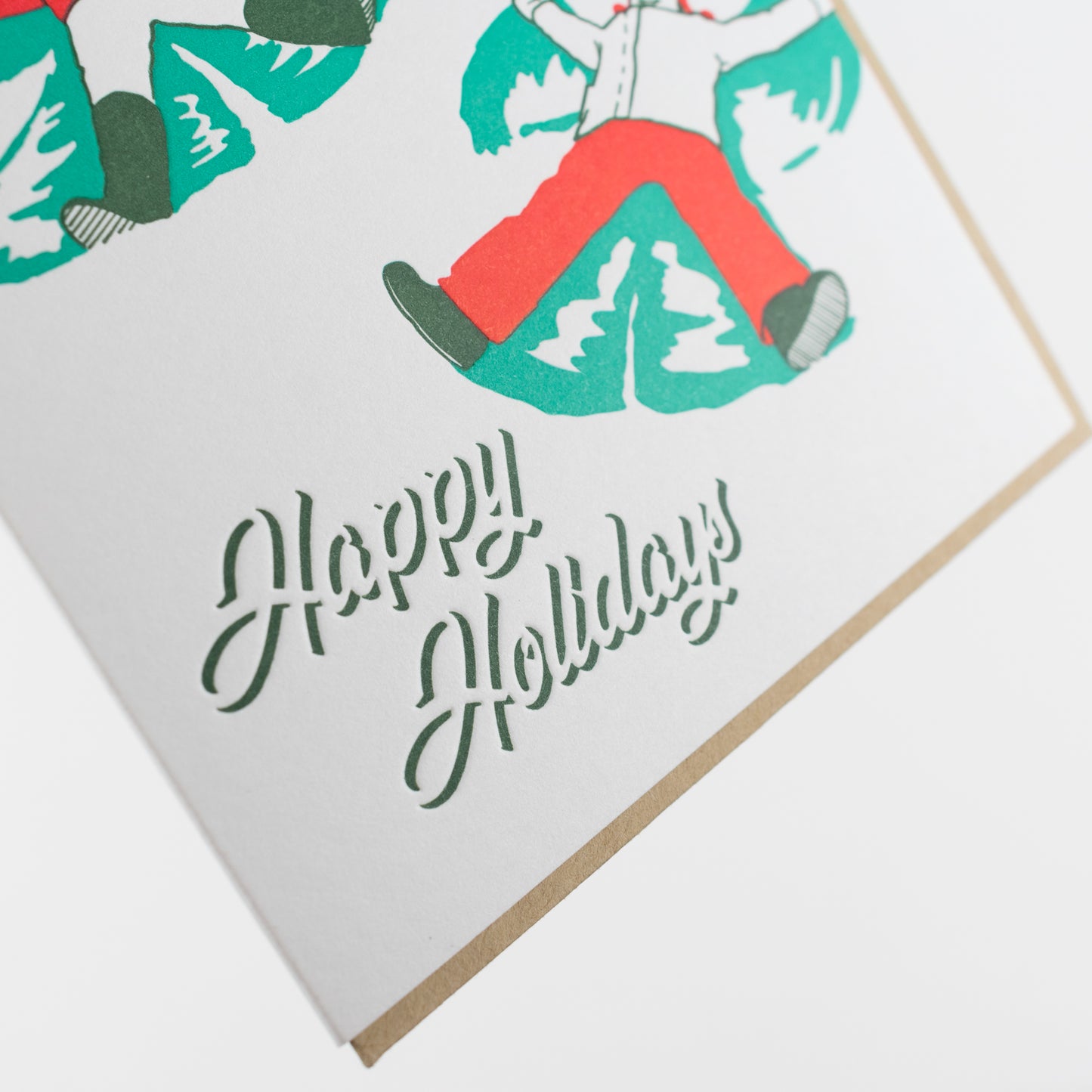 Card: Vintage Snow Angels Holiday Greeting Card