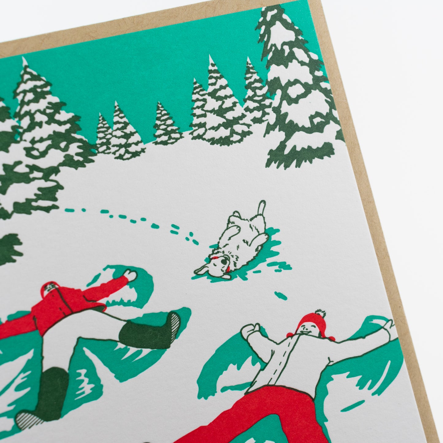 Card: Vintage Snow Angels Holiday Greeting Card