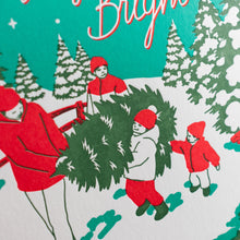 Card: Vintage Merry & Bright Christmas Tree - Christmas Card