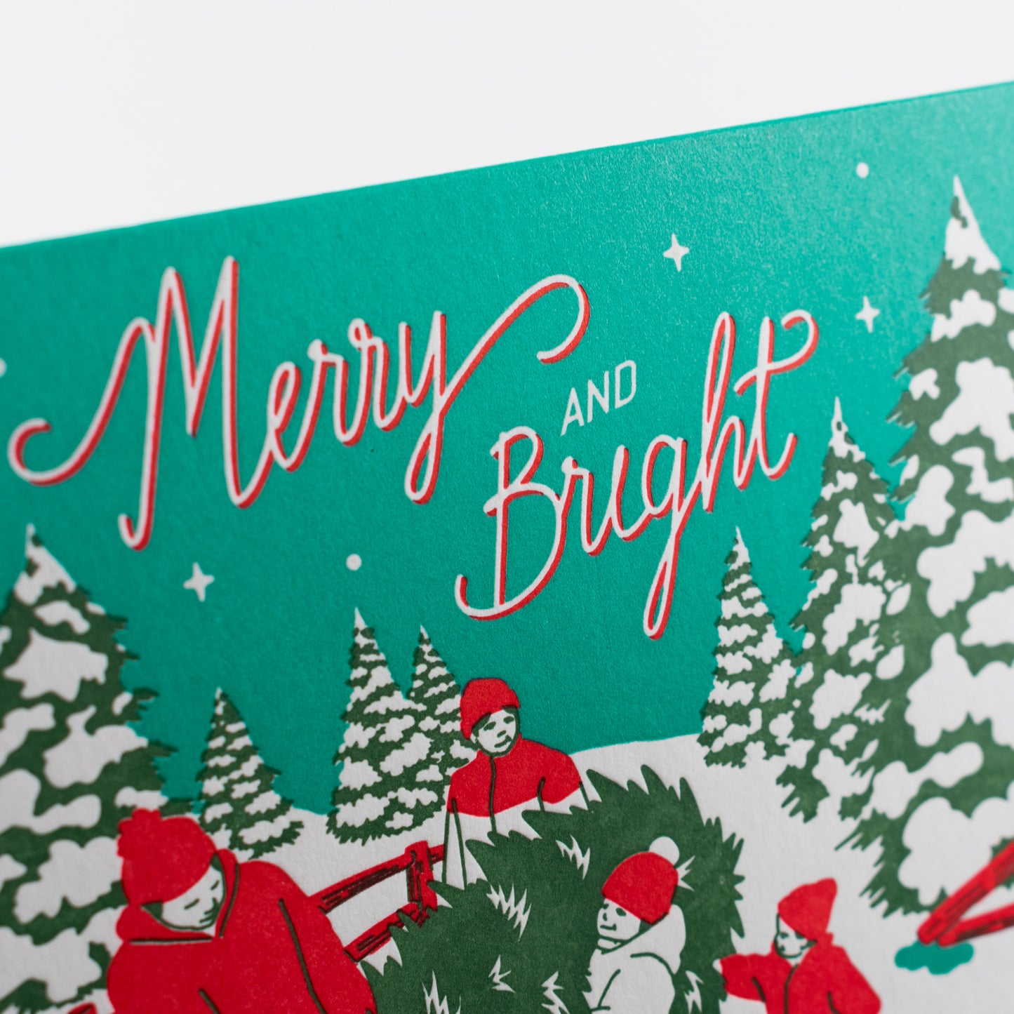 Card: Vintage Merry & Bright Christmas Tree - Christmas Card