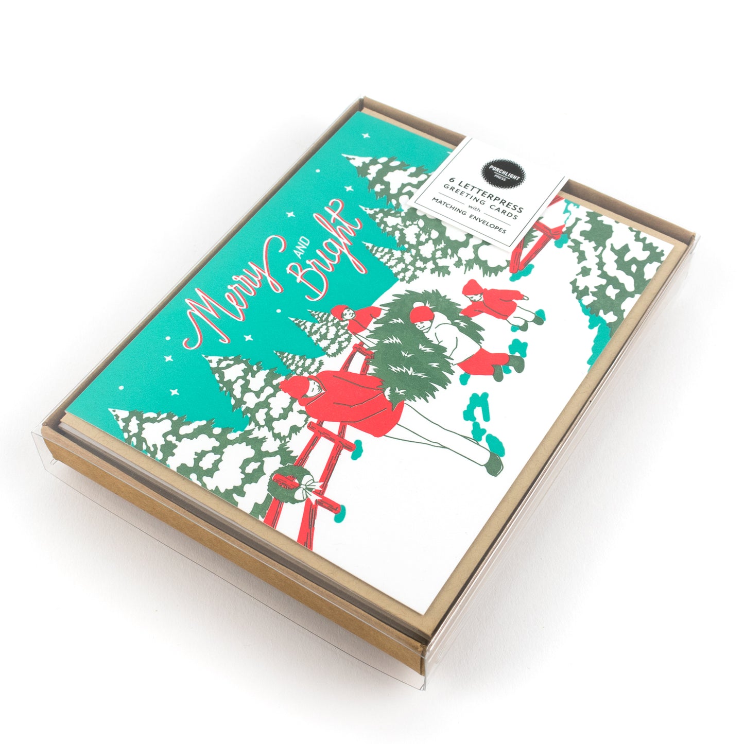 Card: Vintage Merry & Bright Christmas Tree - Christmas Card
