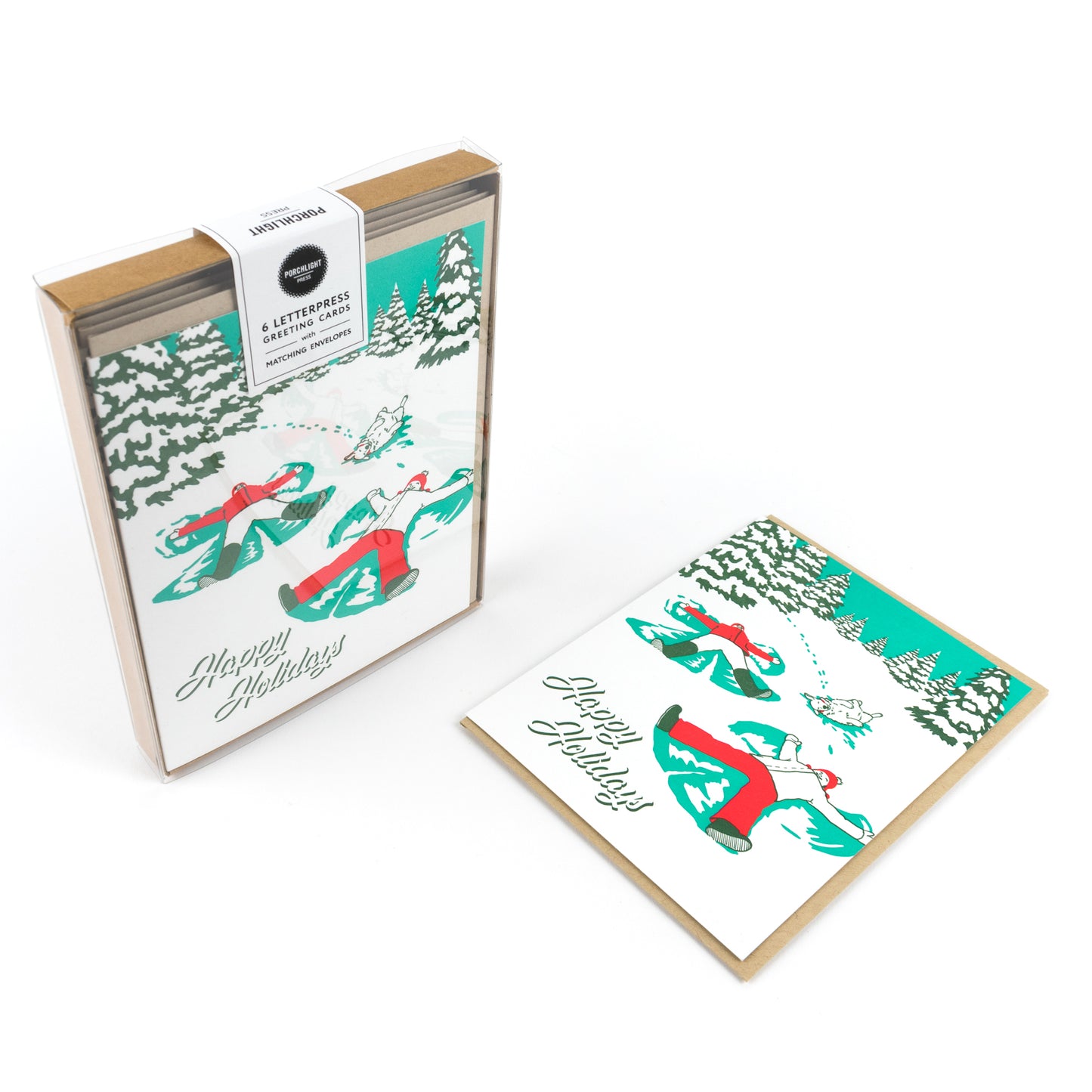 Card: Vintage Snow Angels Holiday Greeting Card