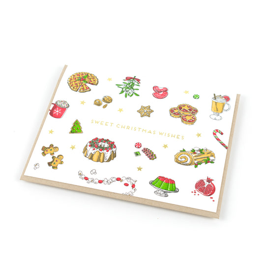 Card: Sweet Christmas Wishes - Treats & Sweets Christmas Card