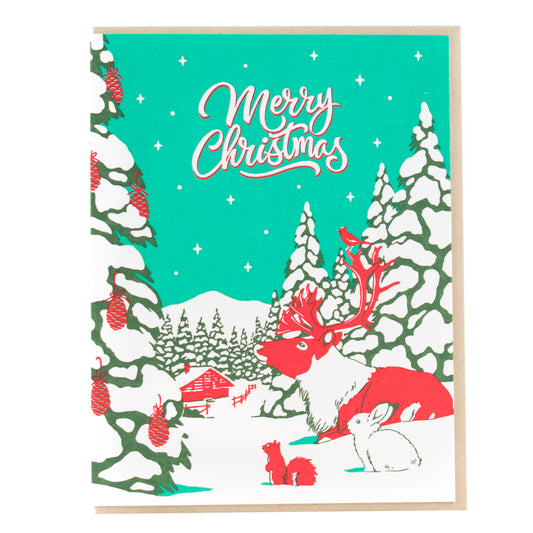 Card: Vintage Animal Country Christmas Card