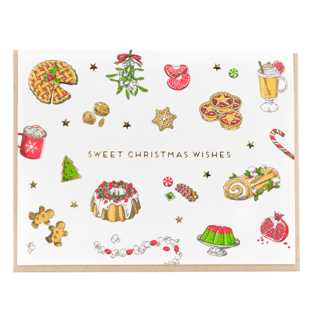 Card: Sweet Christmas Wishes - Treats & Sweets Christmas Card