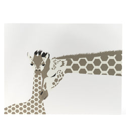 Art Print: Modern Giraffes Letterpress Art Print