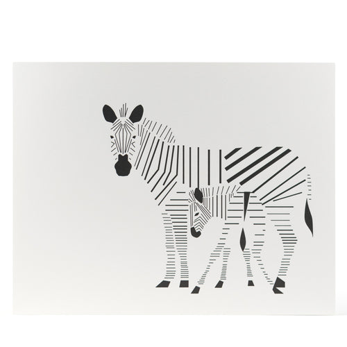 Art Print: Modern Zebra Letterpress Art Print