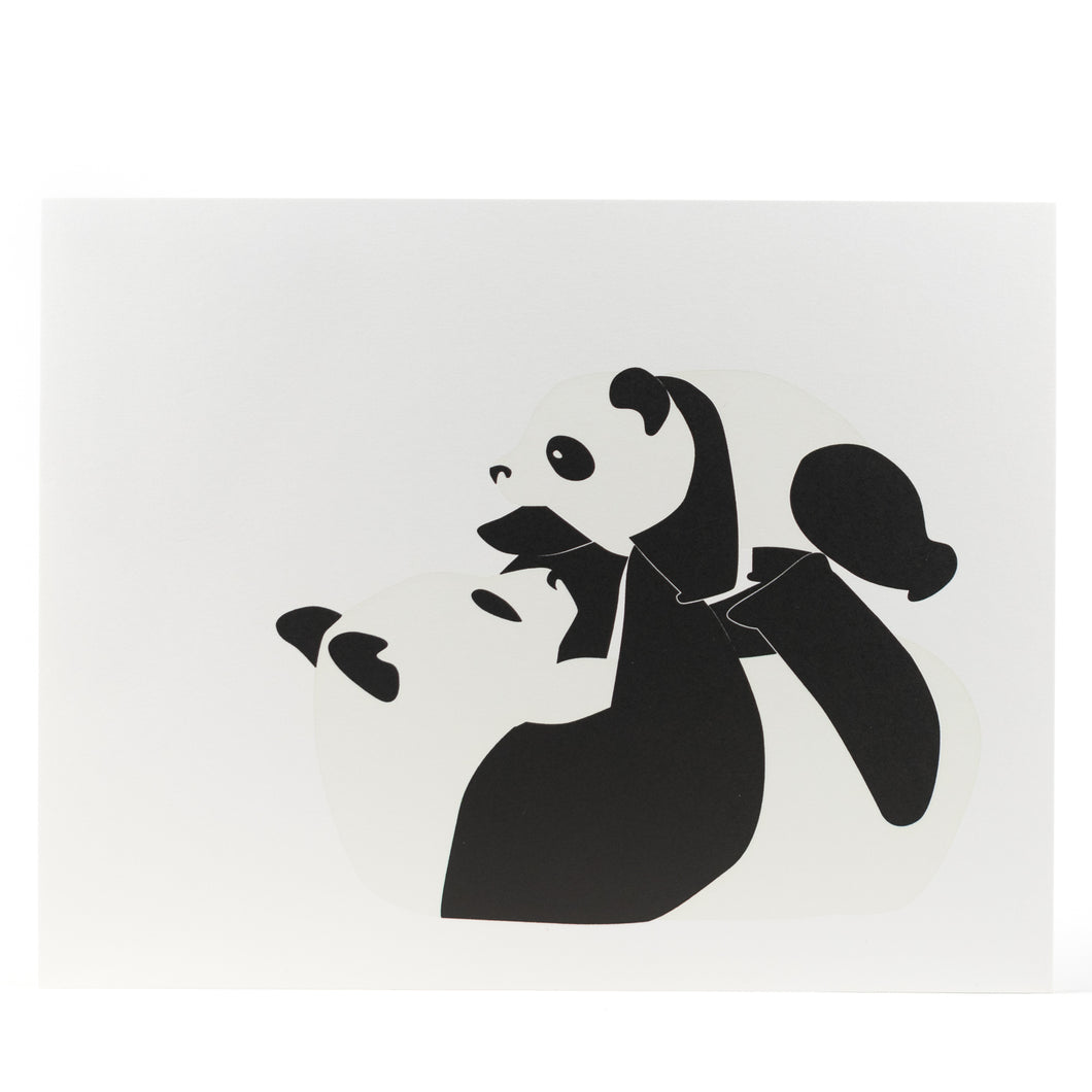 Art Print: Modern Pandas Letterpress Art Print